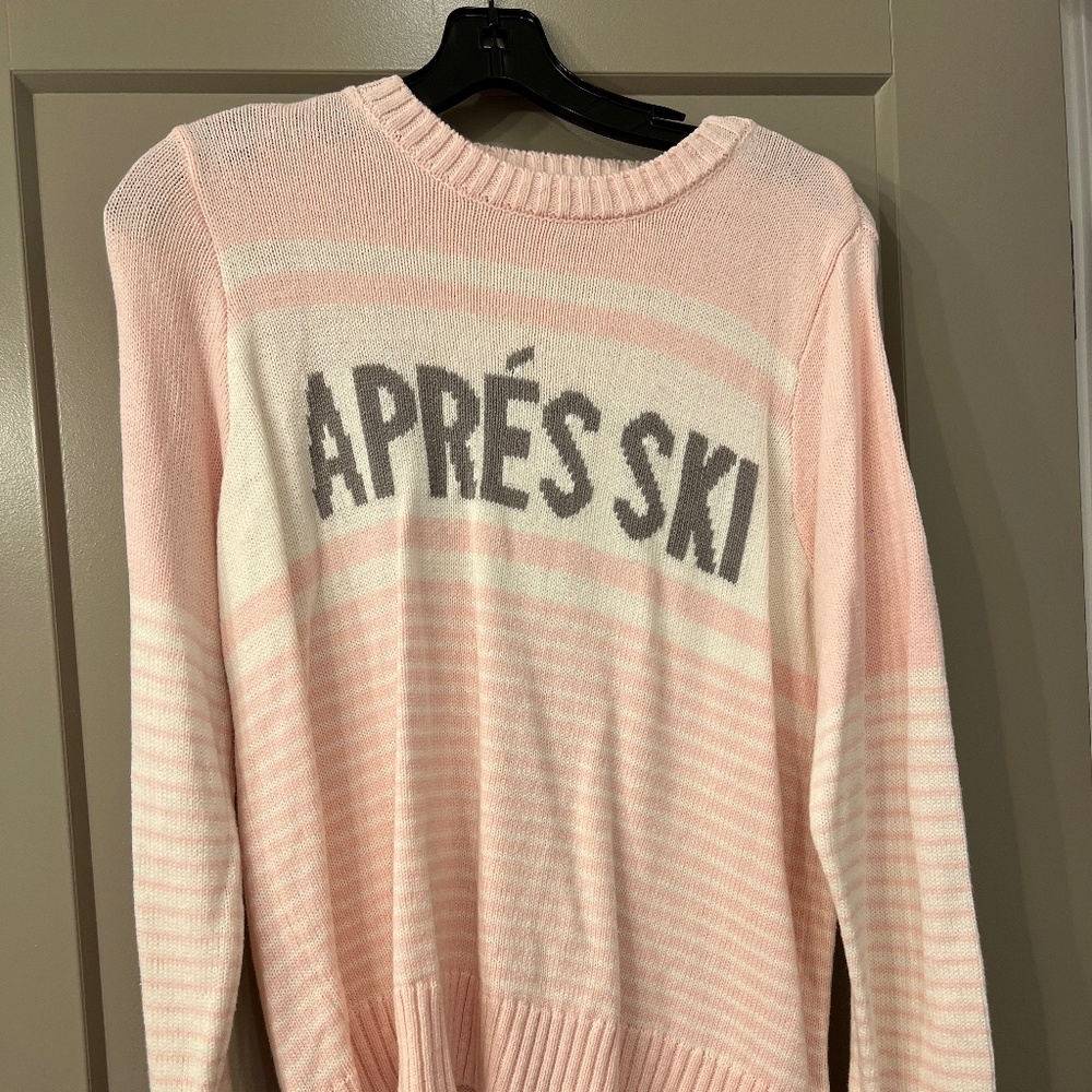 Show me your mumu apres ski sweater and pink puffer jacket with fur hood